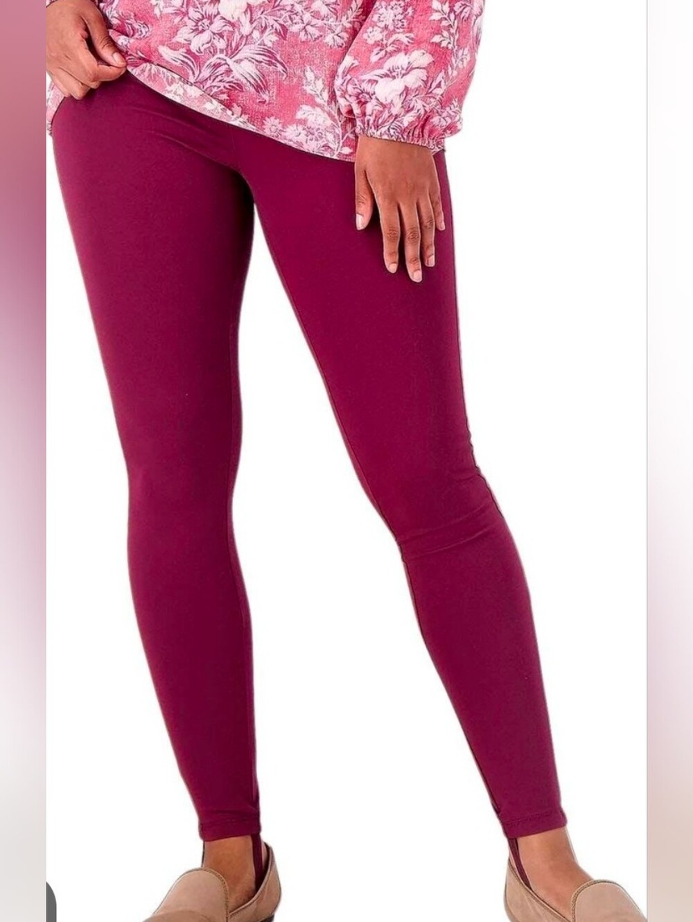 Isaac Mizrahi Stirrup Legging 3x- Maroon